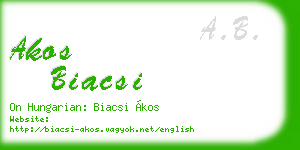 akos biacsi business card
